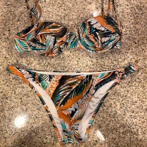Vintage Colorful tropical style bikini Set